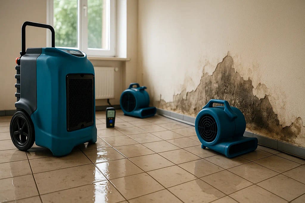 Wasserschadensanierung Darmstadt: Professionelle Trocknung, Endsanierung und Malerarbeiten.